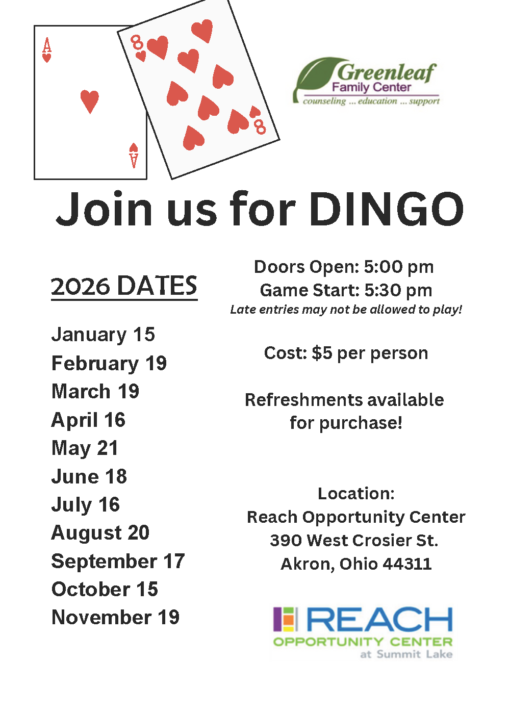 Flier for Deaf Bingo nights