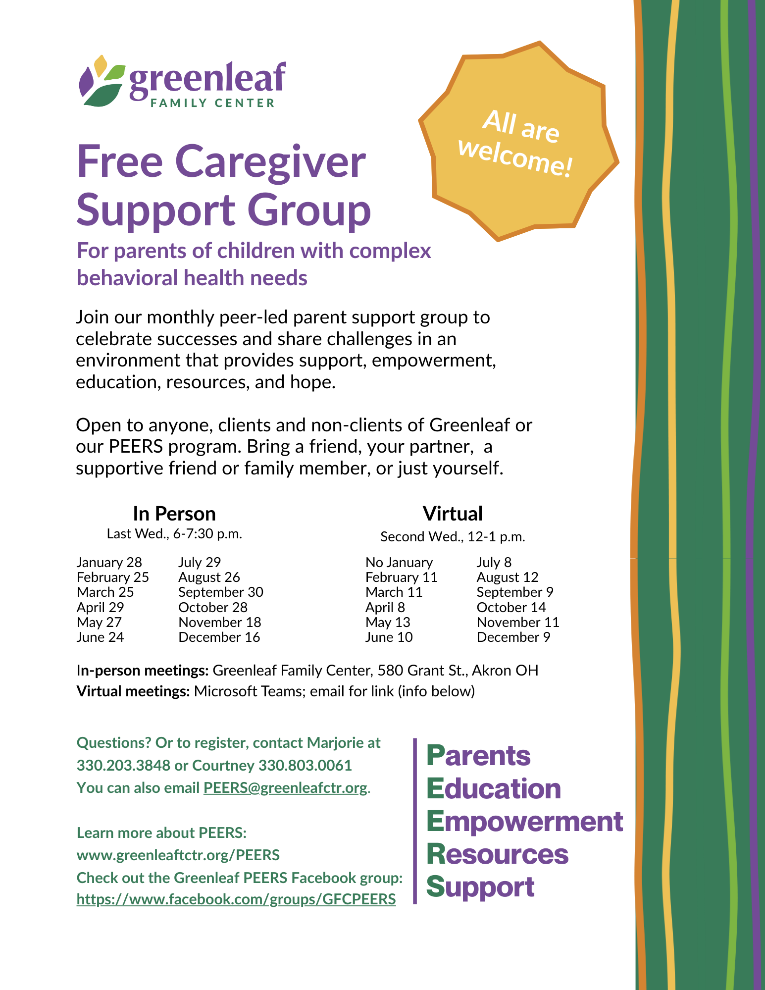 Caregiver Support Group flier